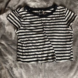Striped TShirt style Crop Top